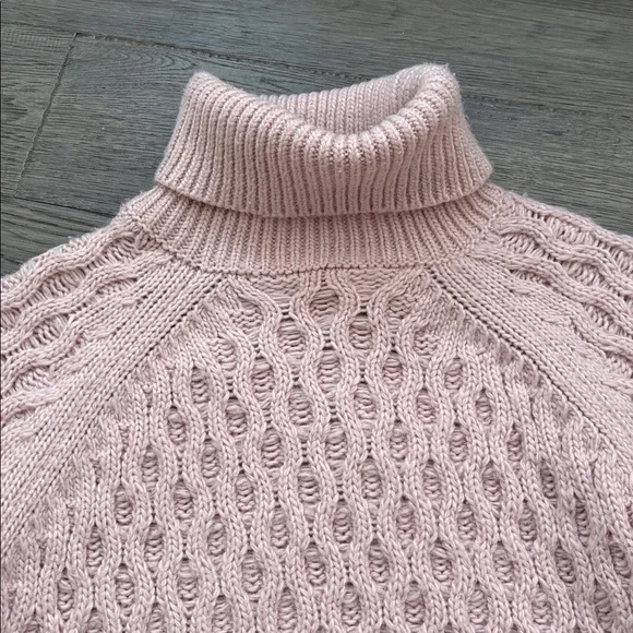 Laundry By Shelli Segal | Light Pink Textured Turtleneck Knit Sweater Size Large - Picture 4 of 9